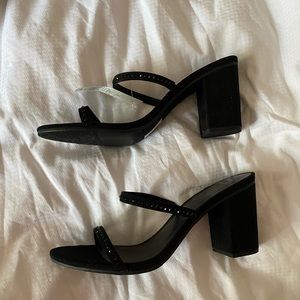Black strappy heels